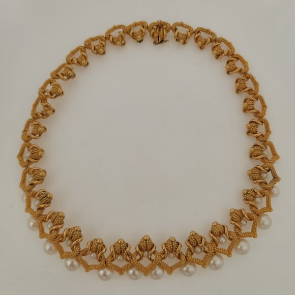 Rare/HTF Vintage Mary McFadden Sterling & Synthetic Pearl "Aeolian" Necklace - Picture 3 of 6